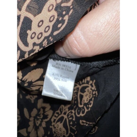 COLDWATER CREEK Floral Silk Rayon Black Velvet Long Sleeve Tunic Jacket - Picture 14 of 16